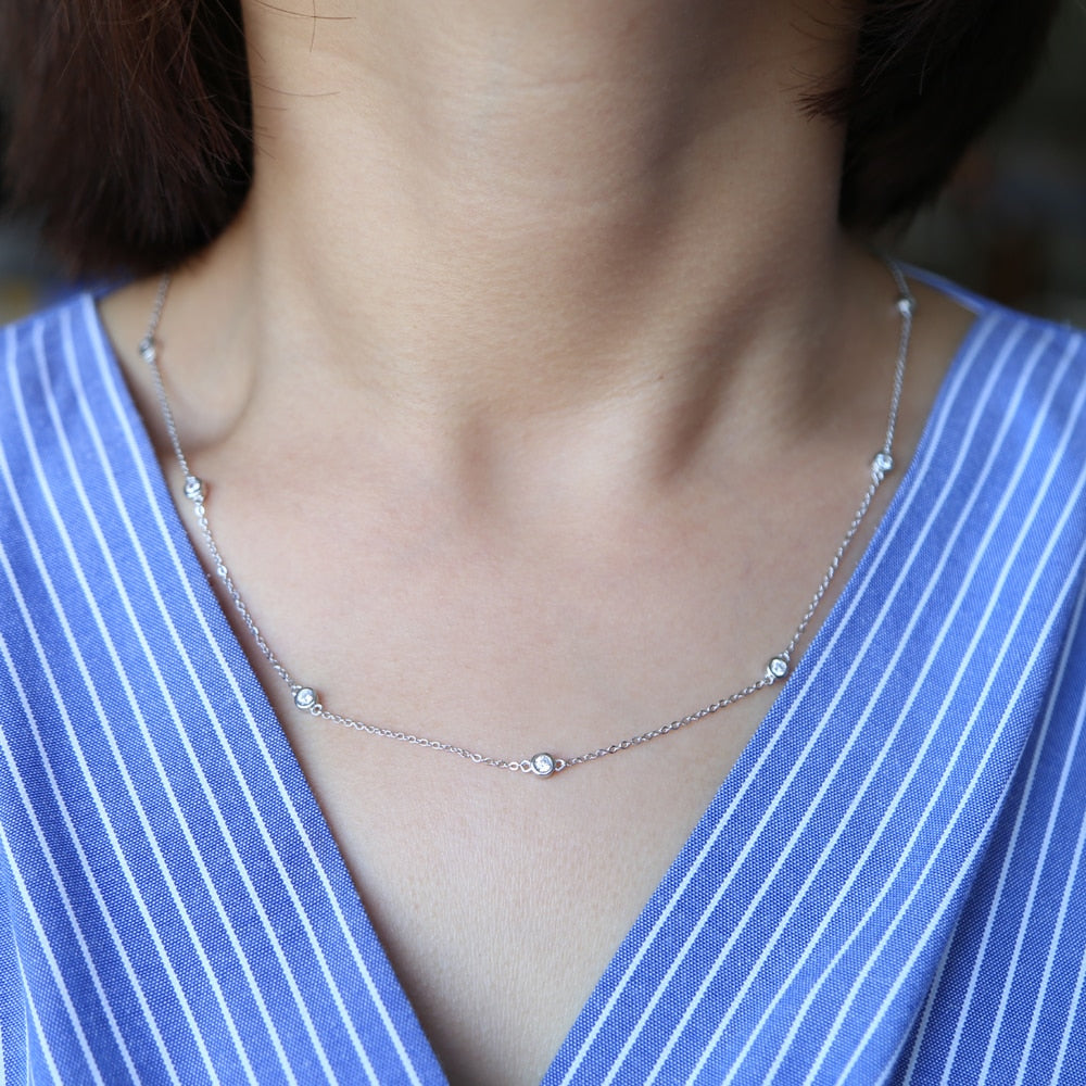 Three color 100% 925 sterling silver 45cm 85cm 102cm layer long link chain dainty delicate thin silver chain