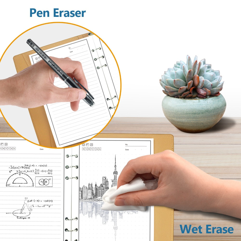 Dropshipping Erasable Notebook Paper Leather Reusable Smart Notebook Cloud Storage Flash Storage