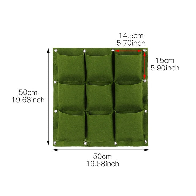 18/36/49 Pockets Hanging Green Grow Bag Planter Vertical Garden Vegetable Living Garden Bag Planter Growing Bags Flowers Supply