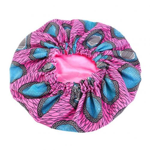 Women African Floral Print Satin Night Sleep Bonnet Hat Hair Care Cap Head Wrap Large Head Wear Ladies Headwrap Hair Care Hat