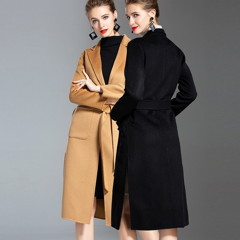 Cashmere coat women's long winter wool coat double-sided women's cloth coat