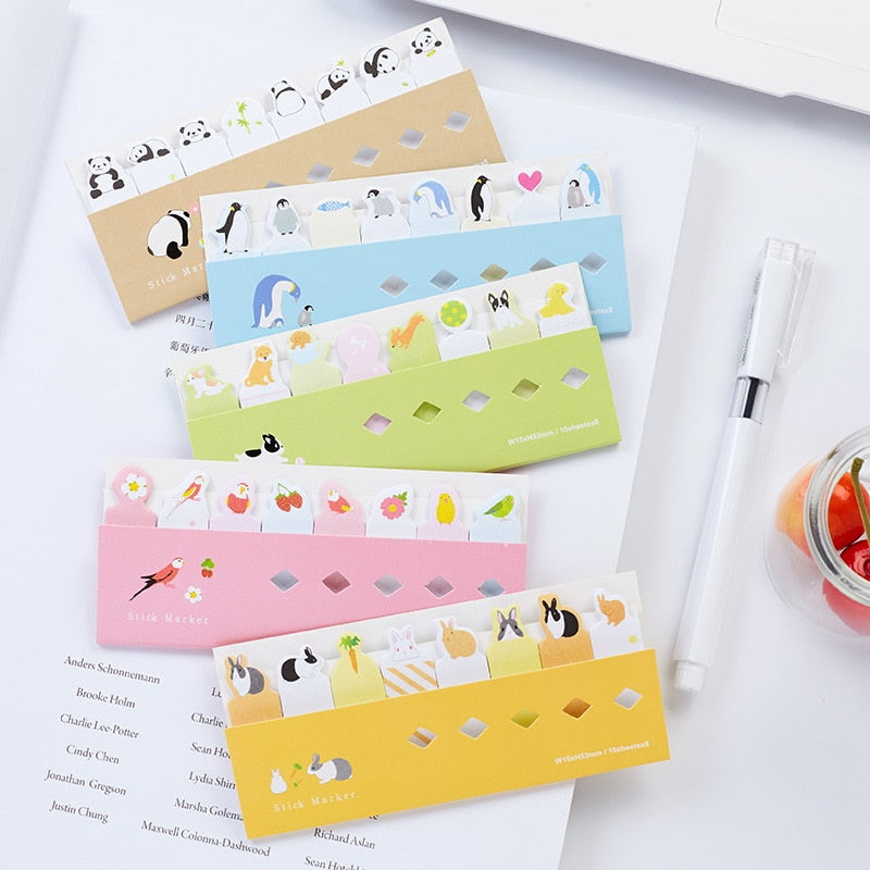 4pcs Kawaii Cat Memo Pad Cartoon Animal Family Kitties Design Stick Marker Post Stickers Planner Office School Supplies A6881