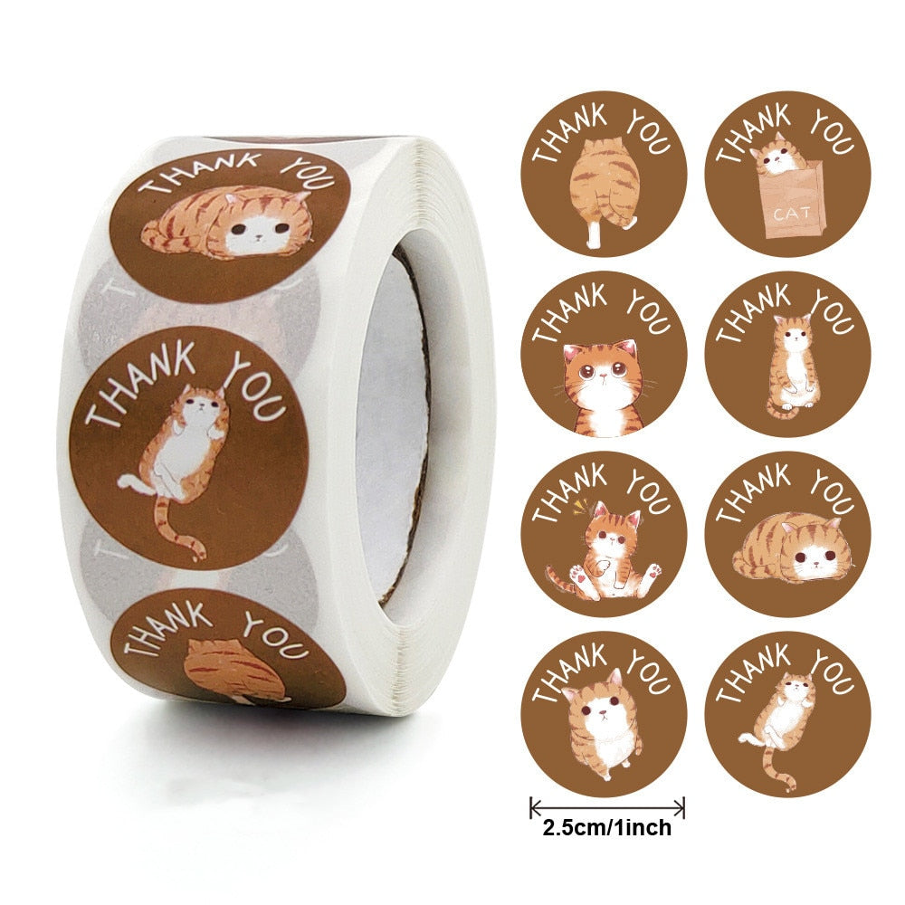 Stickers 500 Pcs/roll Teacher Reward Sticker Fun Motivation Cat Dog Stickerfor School Teacher Student Stationery Stickers Kids