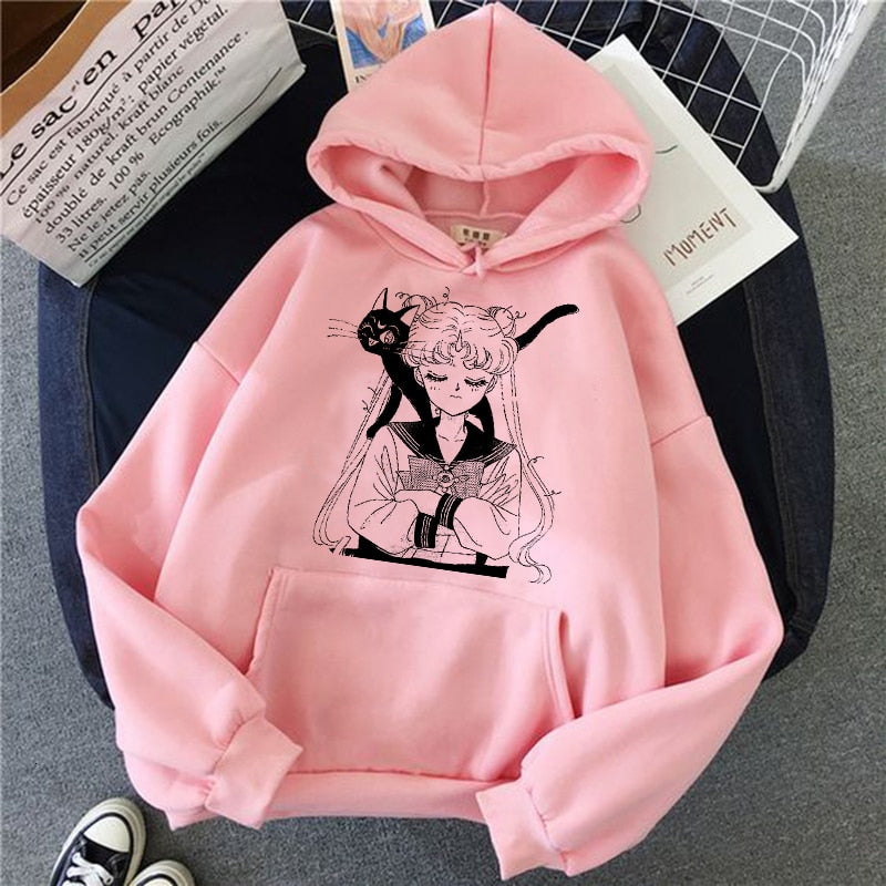 women hoodie kawaii funny ulzzang Sweatshirt harajuku korean style Graphic female clothes Hoodies fashion grunge