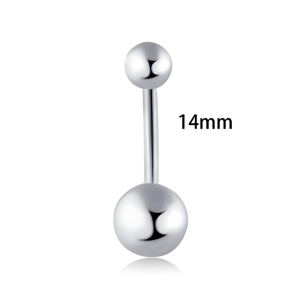 Wholesales 100pcs Silver 10/12/14mm Belly  Button Rings Body Piercing  Navel Piercing 14g 10mm