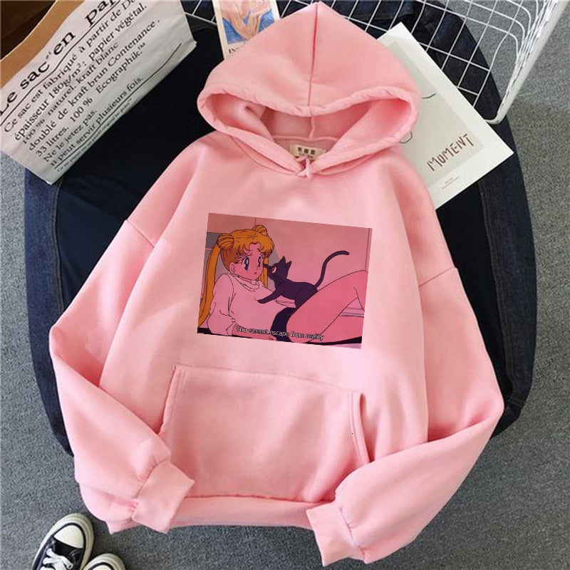 women hoodie kawaii funny ulzzang Sweatshirt harajuku korean style Graphic female clothes Hoodies fashion grunge