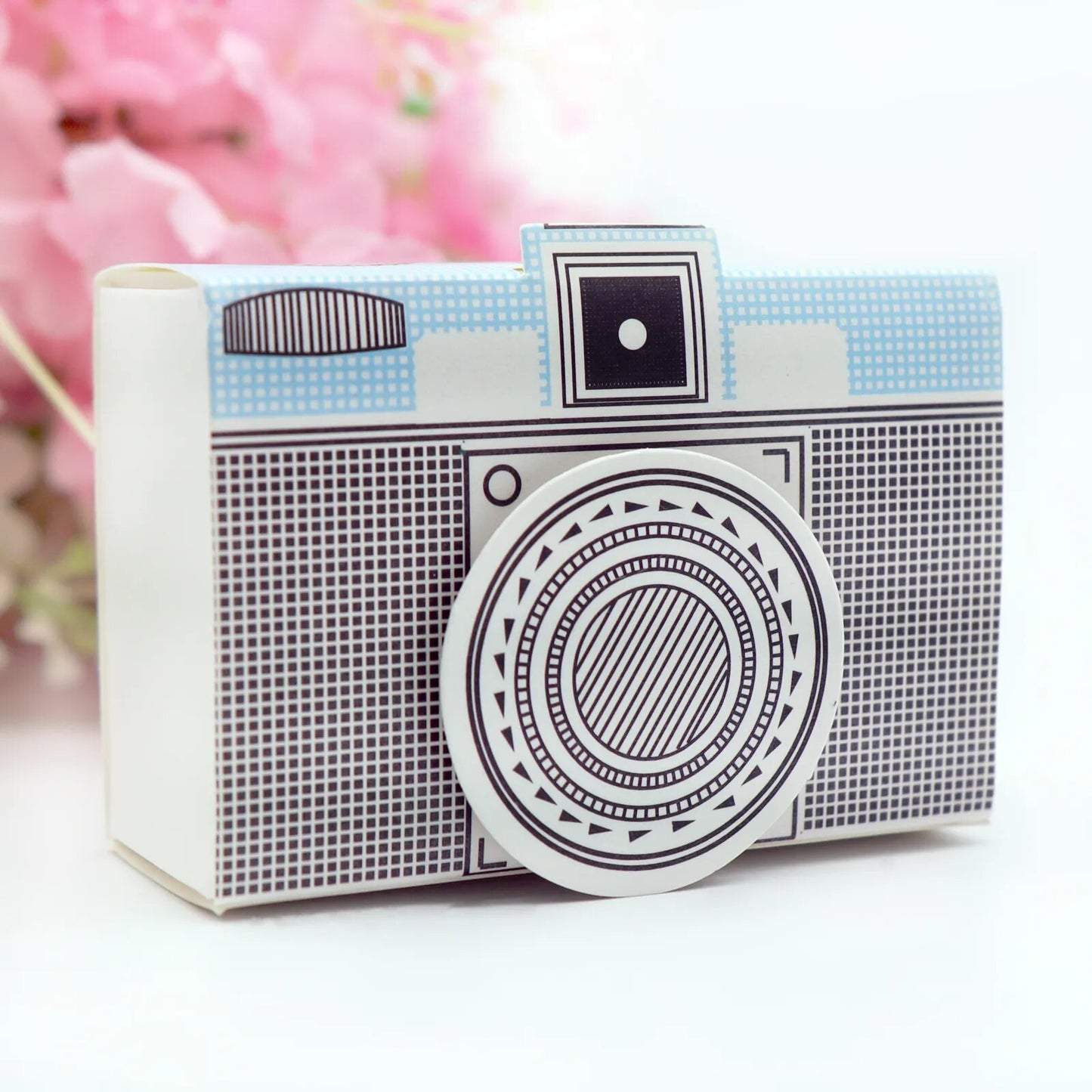 10pcs 8x5.5x3.5cm Pink & Blue Camera Style Gift Candy Boxes Wedding Party Decoration Valentine's Day Baby Shower Gift Box