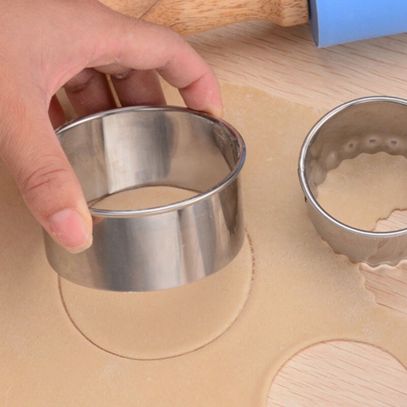 3Pcs Cookie Pastry Maker Portable Dumplings Cutter Stainless Steel Dough Cutting Tool Round/Flower Shaped Kitchen Gadgets