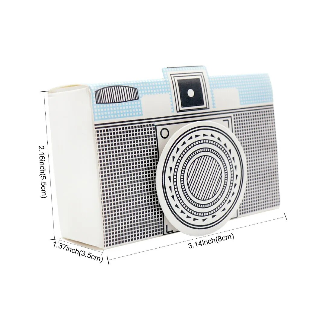 10pcs 8x5.5x3.5cm Pink & Blue Camera Style Gift Candy Boxes Wedding Party Decoration Valentine's Day Baby Shower Gift Box