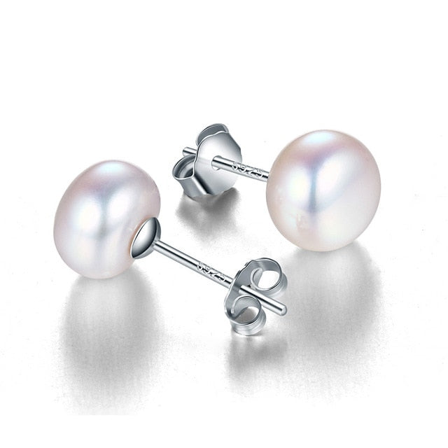 Pearl earrings fashion jewelry silver stud earrings for women super deal with gift box