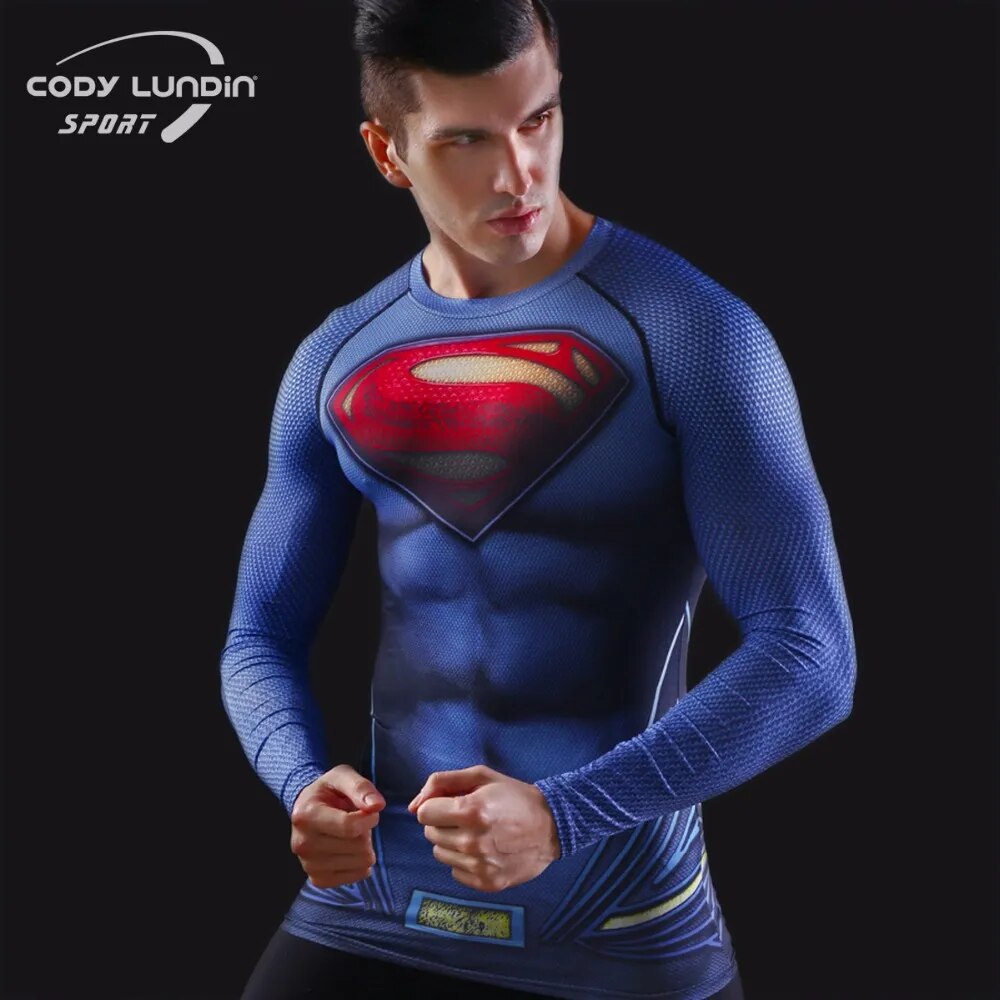 3D Printed T-shirts Men Cosplay Costume Display Long Sleeve Compression Shirt Male Tops Halloween Costumes For Men