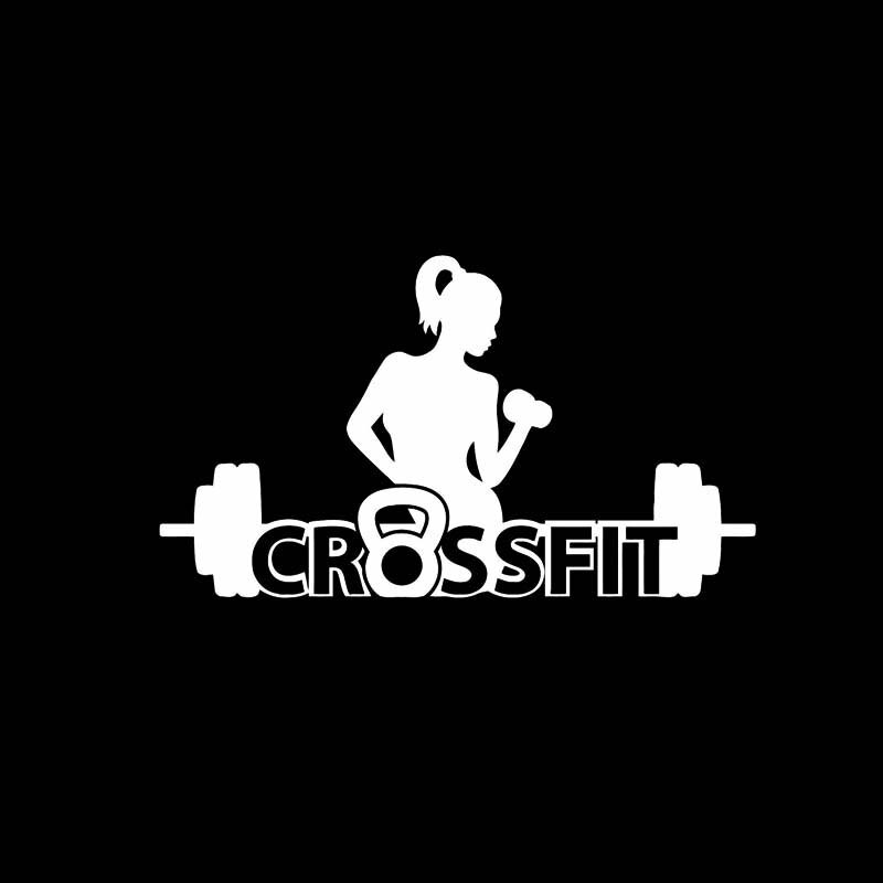 YJZT 13.6*7.9CM Crossfit Hot Fitness Girl Car Sticker Silhoutte Fashion Style Cartoon Vinyl Decal Black/Silver C20-0737