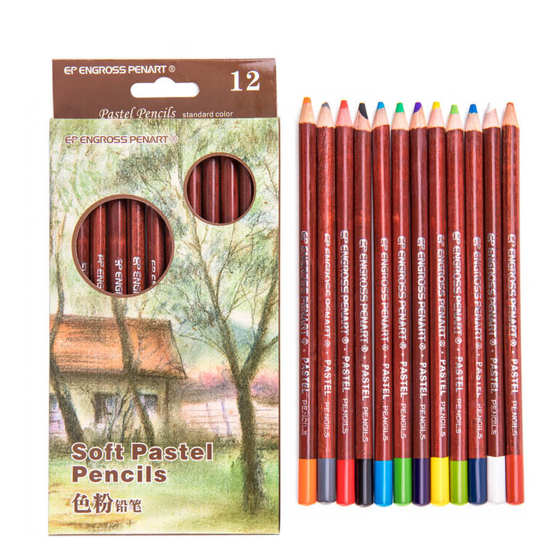 12Pcs Wood Pastel Pencil Set Basis Skin Pastel Color Pencil for Artist Drawing School Office Lapices De Colores Pencils Supplies