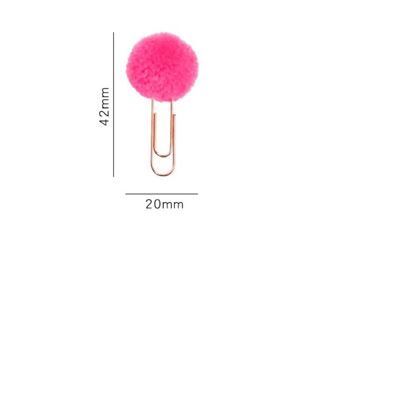 12 pcs Cute pompon ball bookmark Metal clips Color bulb page holder book accessories Stationery office school supplies F108