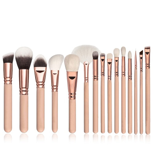 RANCAI10/15pcs High Quality  Makeup Brushes Set Beauty Powder Eyebrochas Eyeshadow Brush Complete Kit Cosmetics Tools