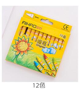 12 colors/set Drawing Wax Caryon Pencil Students And Children's Birthday Gift School Stationery Safety Non-toxic Graffiti Pen