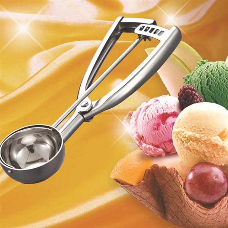 4cm/5cm/6cm Kitchen Ice Cream Mash Potato Scoop Stainless Steel Spoon Spring Handle Ice Cream Ball Maker Kitchen Accessories