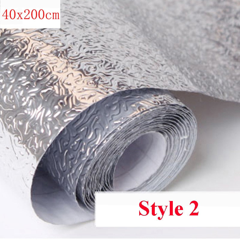 2M Oil Proof Kitchen Accessories Self Adhesive Aluminum Foil Kitchen Stickers Wallpapers Multipurpose For Kitchen Home Gadgets