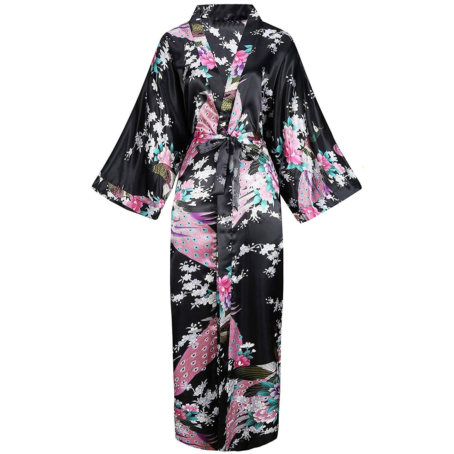 Sexy Women Long Robe With Pocket Wedding Bride Bridesmaid Dressing Gown Rayon Kimono Bathrobe Large Size S-XXXL Night Dress