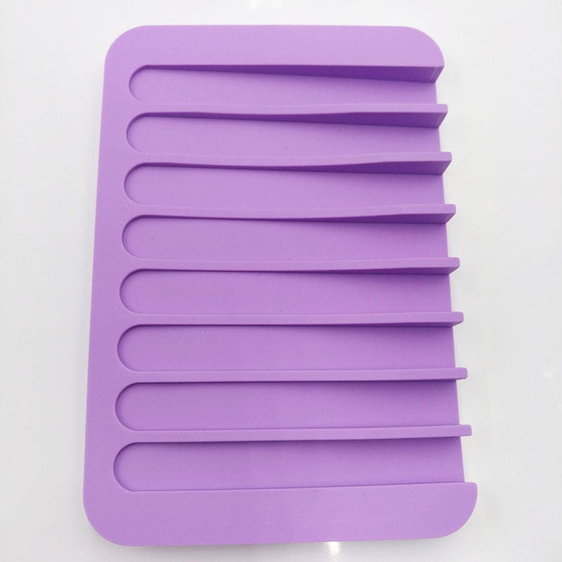 Silicone Soap Holder Flexible Soap Dish Plate Holder Tray Soapbox Container Storage For Bathroom Kitchen