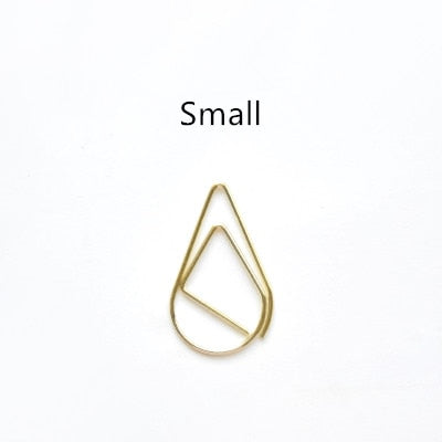 10pcs/pack Metal Paper Clip Gold Silver Black Green Color Bookmark Stationery Office Accessory School Supply