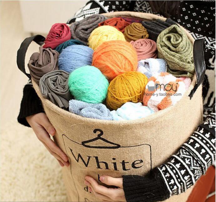 Waterproof  Laundry Hamper Bag Clothes Storage Baskets Home jute Makeup Storage barrel kids toy storage laundry basket LW0340