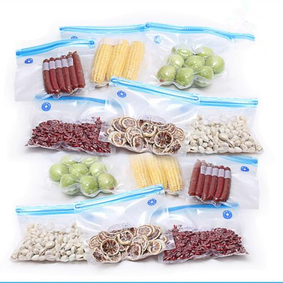 Reusable Food Vacuum Sealed Bag Handheld Sealing Packaging Machine Kitchen Ziplock Packaging Eco Friendly Storage