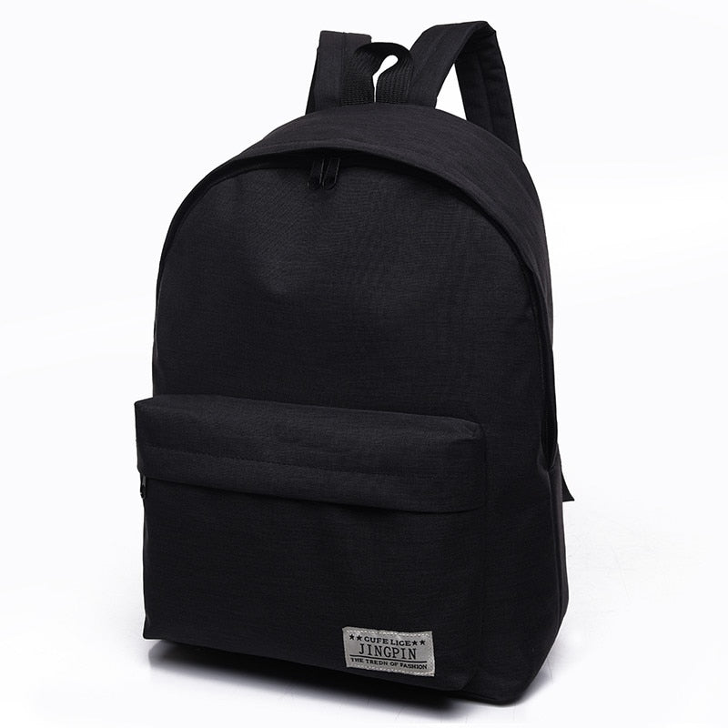 Canvas black Backpack College Student School Backpack Bags for Teenagers Mochila/Casual Rucksack Travel Daypack