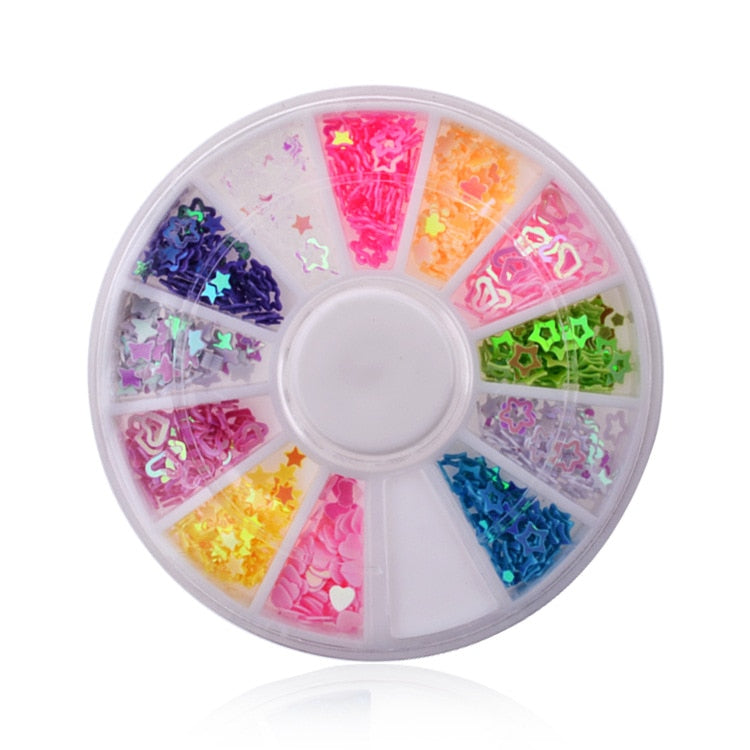 1 Box Colorful 3D Jelly AB Acrylic Wheel Nail Stickers Decoration DIY Nail Art Tips Jewelry Rhinestones Manicure Tools