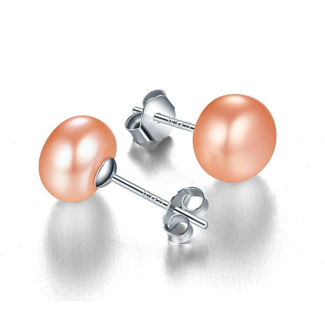 Pearl earrings fashion jewelry silver stud earrings for women super deal with gift box