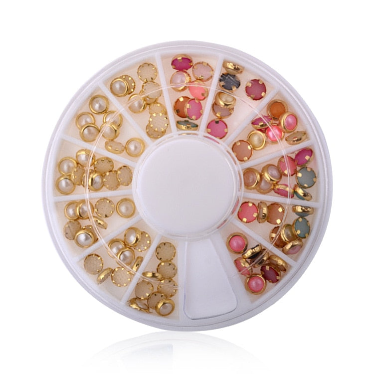 1 Box Colorful 3D Jelly AB Acrylic Wheel Nail Stickers Decoration DIY Nail Art Tips Jewelry Rhinestones Manicure Tools