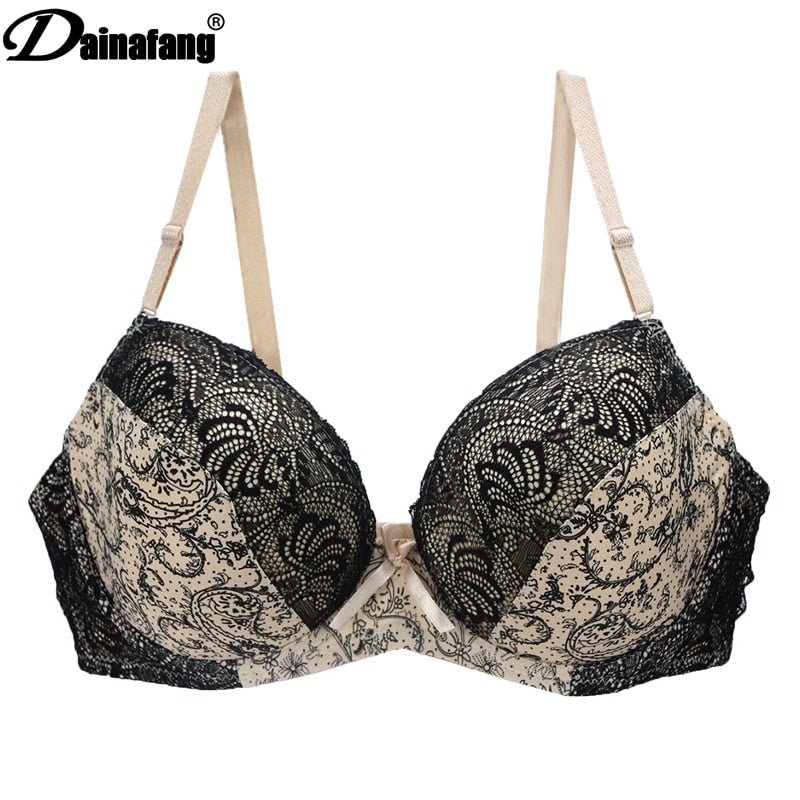 DaiNaFang Brand Original HighGrade Push Up Bras For Womens Sexy Underwear Lady Large Female Lingerie Plus Size D DD EF Brassiere