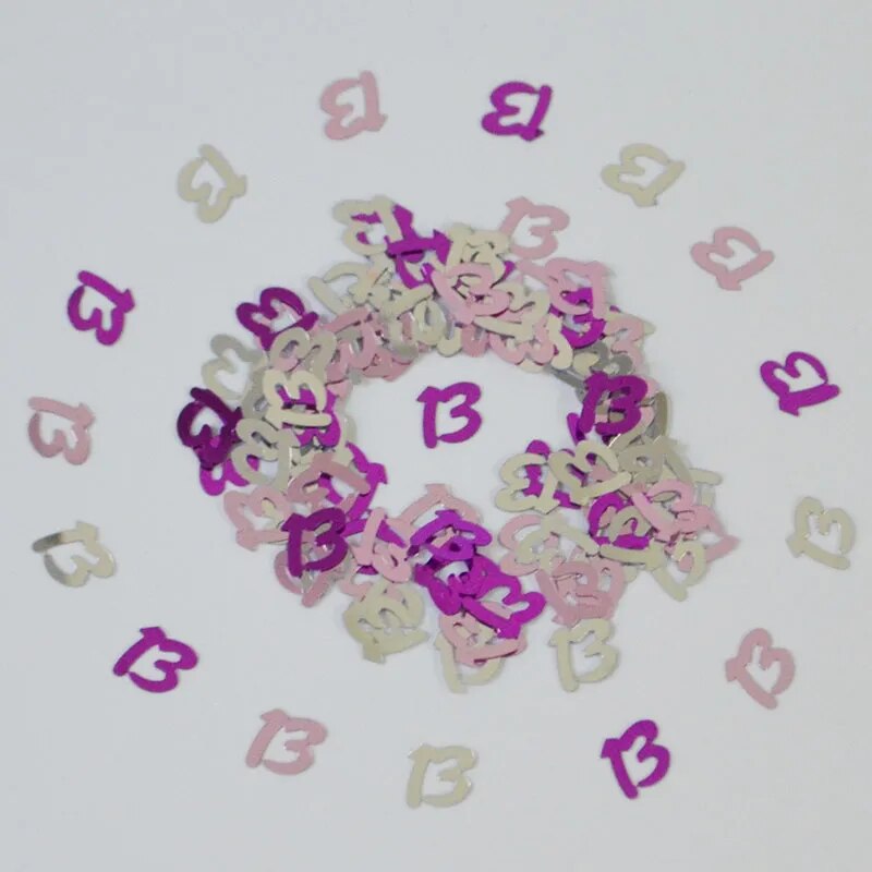 15g Children Happy Birthday Party Table Scatter Number Digital 13 Sprinkle Metallic Confetti Boys Girls Birthday Decorations