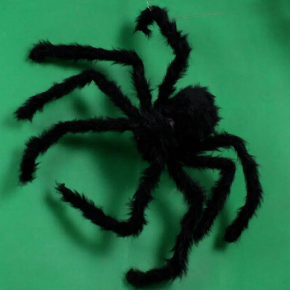 1Pcs 30cm,50cm,75cmSuper big plush spider made of wire and plush black and multicolour style for party or halloween decorations