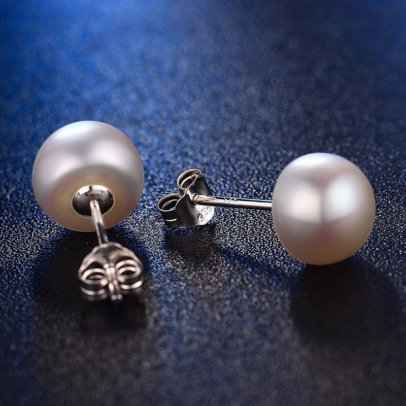 Pearl earrings fashion jewelry silver stud earrings for women super deal with gift box