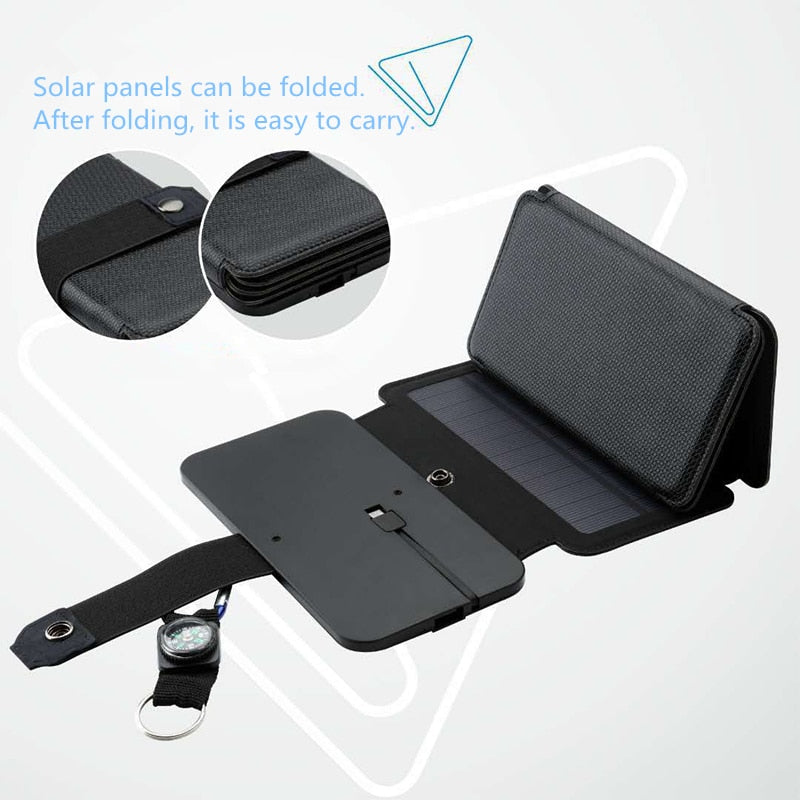 Sun Folding 10W Solar Cells Charger 5V 2.1A USB Output Devices Portable Solar Panels for Smartphones