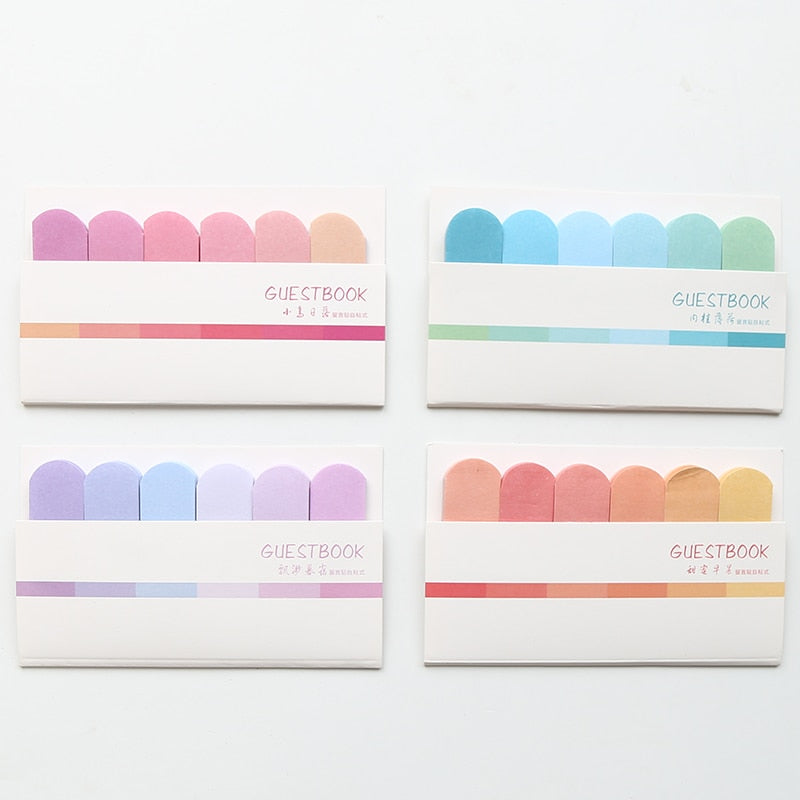 Fresh rainbow color sticky note Mini index Label bookmark Post memo Stationery Office accessories School supplies A6966