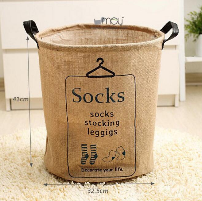 Waterproof  Laundry Hamper Bag Clothes Storage Baskets Home jute Makeup Storage barrel kids toy storage laundry basket LW0340