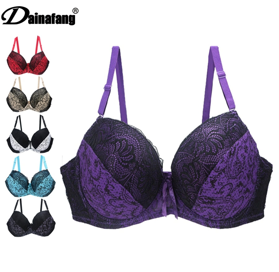 DaiNaFang Brand Original HighGrade Push Up Bras For Womens Sexy Underwear Lady Large Female Lingerie Plus Size D DD EF Brassiere