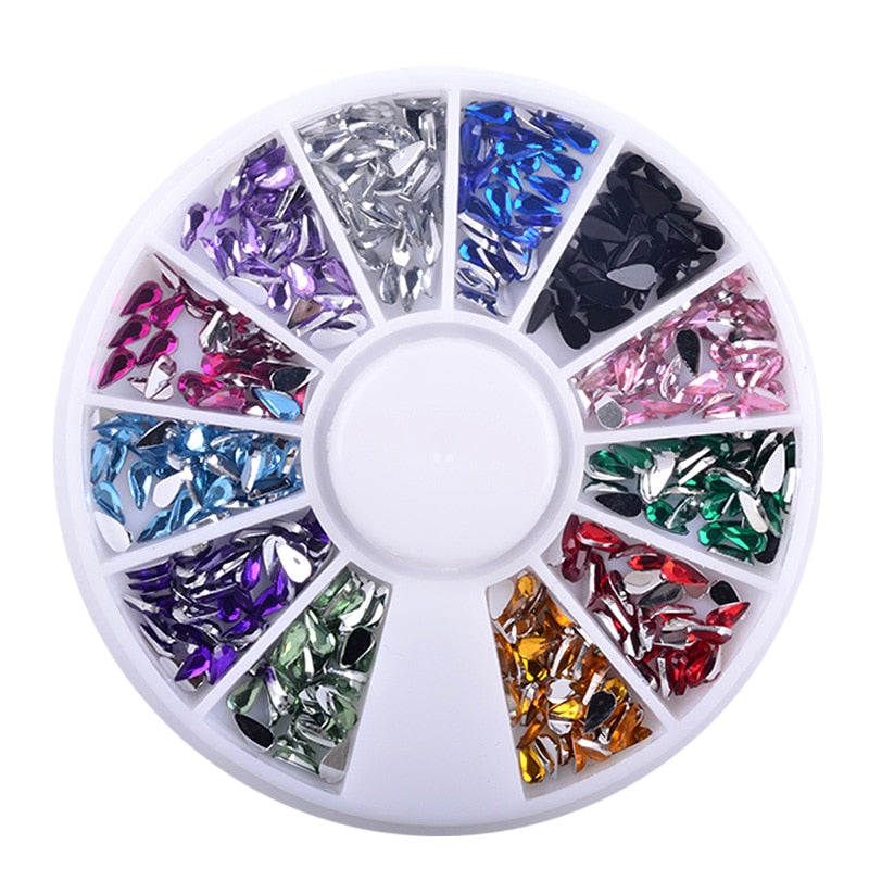 1 Box Colorful 3D Jelly AB Acrylic Wheel Nail Stickers Decoration DIY Nail Art Tips Jewelry Rhinestones Manicure Tools