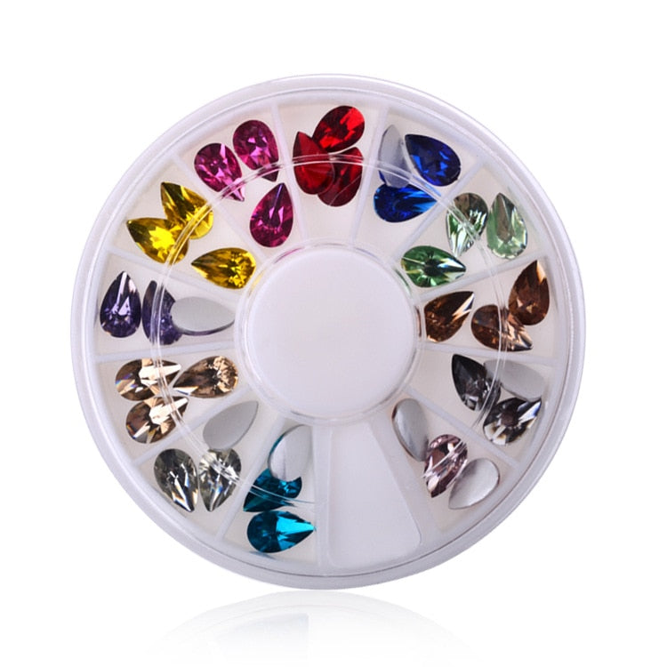 1 Box Colorful 3D Jelly AB Acrylic Wheel Nail Stickers Decoration DIY Nail Art Tips Jewelry Rhinestones Manicure Tools