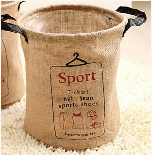 Waterproof  Laundry Hamper Bag Clothes Storage Baskets Home jute Makeup Storage barrel kids toy storage laundry basket LW0340