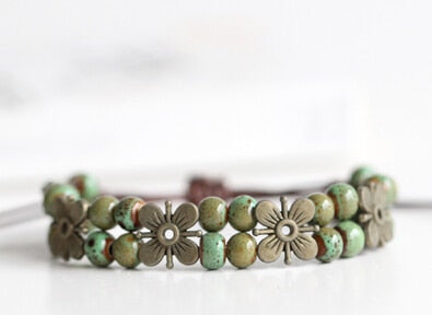 National Wind Restoring Ancient Ways Is The High Temperature Glaze Ceramic Handmade Trinkets Women's Fashion  Bracelets