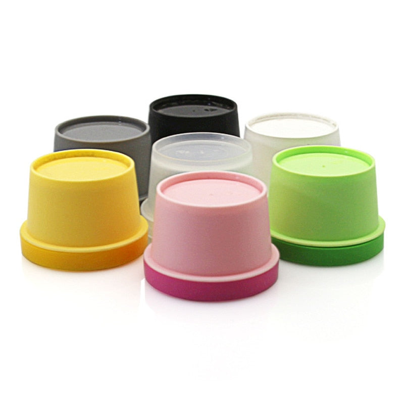 5Pcs Refillable Bottles Travel Face Cream Lotion Cosmetic Container Plastic Empty Makeup Jar Pot 7 Colors 50/100ml