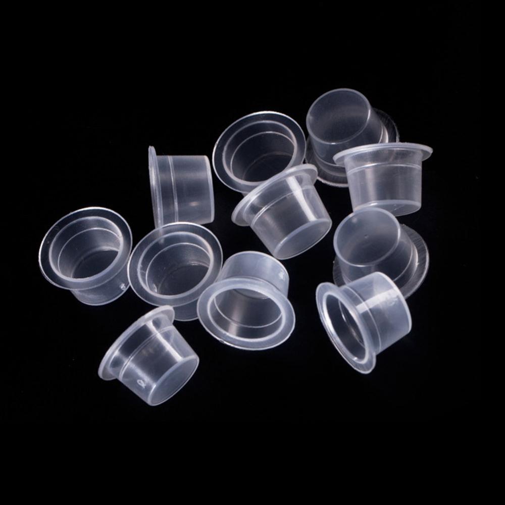 100pc S/M/L Plastic Disposable Microblading Tattoo Ink Cups Permanent Makeup Pigment Clear Holder Container Cap Tattoo Accessory