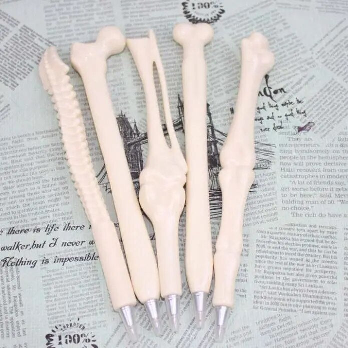 5pcs/ lot , Creative Bone Shaped ballpoint pen , Halloween Ballpoint Gift Pen