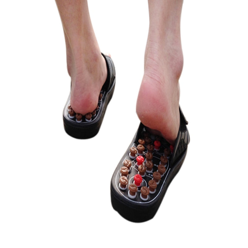 1pair New Arrival Shoe Sandal Reflex Massage Slippers Acupuncture Foot Healthy Massager Shoe Ball barbed