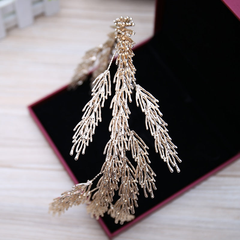 Irregular Baroque Crowns  Leaf Headband Hair Jewelry Wedding Accessories Princess Tiara