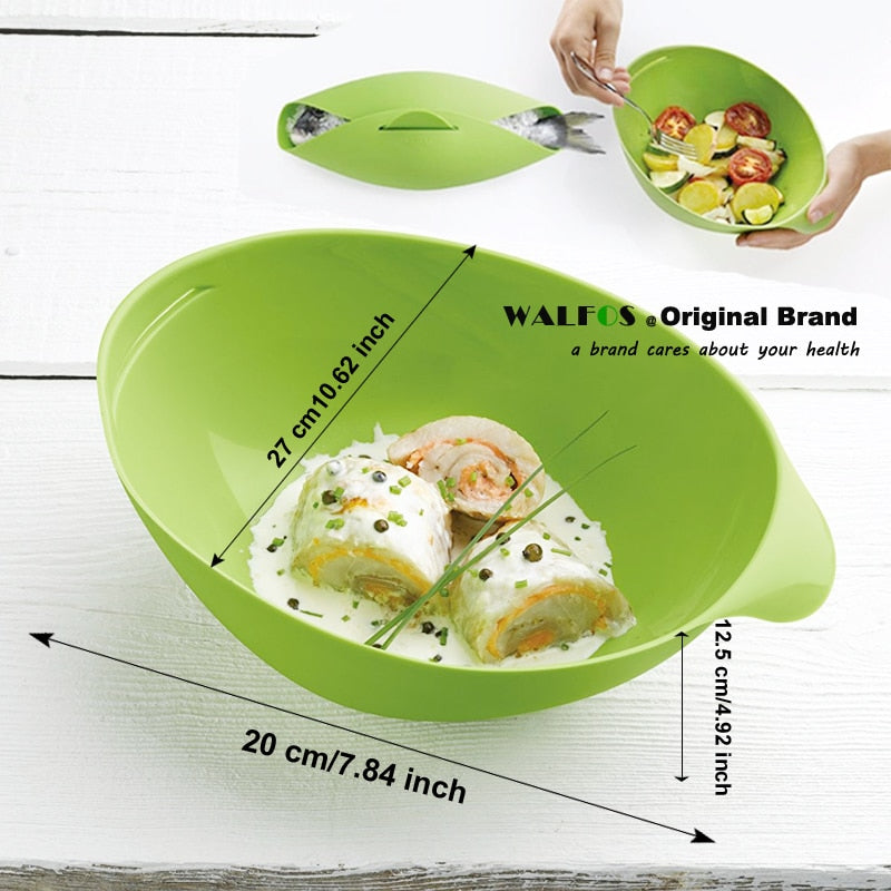 Silicone Steamer Microwave Steamer Oven Fish Kettle Poacher Cooker Food Vegetable Bowl Basket Kitchen Cooking Tools