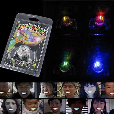 Flashing LED Light Up Mouth Braces Piece Glow Teeth Halloween Party Glow Tooth Light Up Mouthpiece Rave